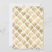 Invitation Elégant Mariage de cadre déco Gold White années 19 (Dos)