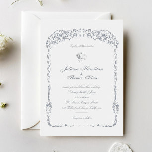 Invitation Élégant Mariage de cadre décoré baroque