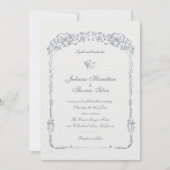 Invitation Élégant Mariage de cadre décoré baroque (Devant)