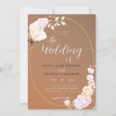 Invitation Elégant Mariage de cadre floral Sienna moderne aut (Devant)