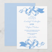 Invitation Élégant Mariage de cadre géométrique vert Floral (Devant / Derrière)