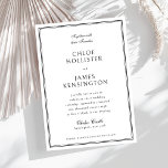 Invitation Élégant Mariage de cadre noir classique<br><div class="desc">Élégant classique Forme Noir Blanc Cadre Faire-part de mariage</div>