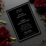 Invitation Élégant Mariage de cadre noir classique<br><div class="desc">Élégant classique Forme Noir Blanc Cadre Faire-part de mariage</div>