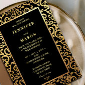 Invitation Élégant Mariage de cadre or