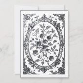 Invitation Élégant Mariage de cadre orné argent (Dos)