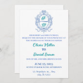 Invitation Élégant Mariage de cadre ovale Floral (Devant / Derrière)