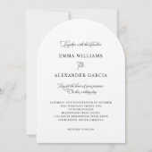 Invitation Élégant Mariage de calligraphie Arche noir blanc (Devant)