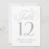 Invitation Élégant Mariage de calligraphie argentée Numéro de (Dos)