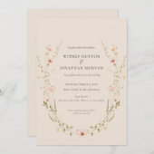 Invitation Élégant Mariage de calligraphie botanique rustique (Devant / Derrière)