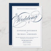 Invitation Élégant Mariage de calligraphie classique de la ma (Devant / Derrière)