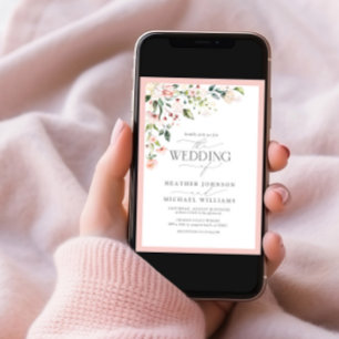 Invitation Élégant Mariage de calligraphie de couleur d'aquar