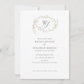 Invitation Élégant Mariage de calligraphie de monogramme bota (Devant)