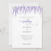 Invitation Élégant Mariage de calligraphie florale (Devant)