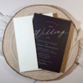 Invitation Élégant Mariage de calligraphie moderne noir et bl