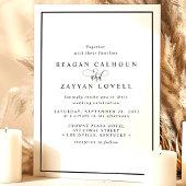 Invitation Élégant Mariage de calligraphie noir et blanc