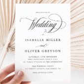 Invitation Élégant Mariage de calligraphie noir et blanc