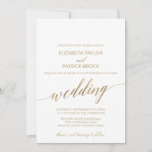 Invitation Élégant Mariage de calligraphie or (Devant)