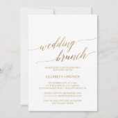 Invitation Élégant Mariage de calligraphie or Brunch (Devant)