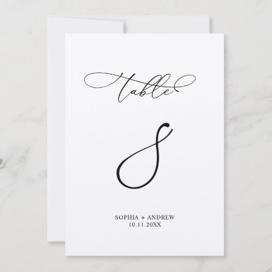 Invitation Élégant Mariage de calligraphie Tableau Numéro 8 (Devant)