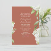 Invitation Élégant Mariage de cannelle d'Hydrangée blanche (Debout devant)