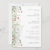 Invitation Élégant Mariage de champ Fleur sauvage (Devant)