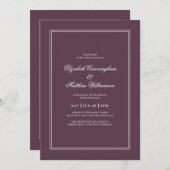 Invitation Élégant Mariage de châssis classique simple (Devant / Derrière)