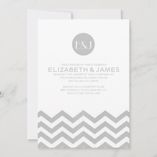 Invitation Elégant mariage de Chevron (Devant)