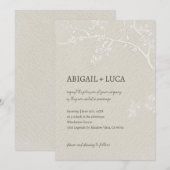 Invitation Elégant Mariage de Chinoiserie Beige moderne (Devant / Derrière)