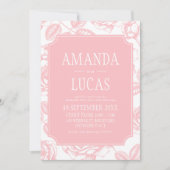 Invitation Élégant Mariage de Chinoiserie rose Dusty (Devant)