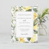 Invitation Elégant Mariage de citron de jardin méditerranéen (Debout devant)