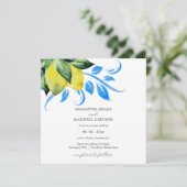 Invitation Élégant Mariage de citron et de feuillage (Debout devant)