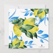 Invitation Élégant Mariage de citron et de feuillage (Dos)