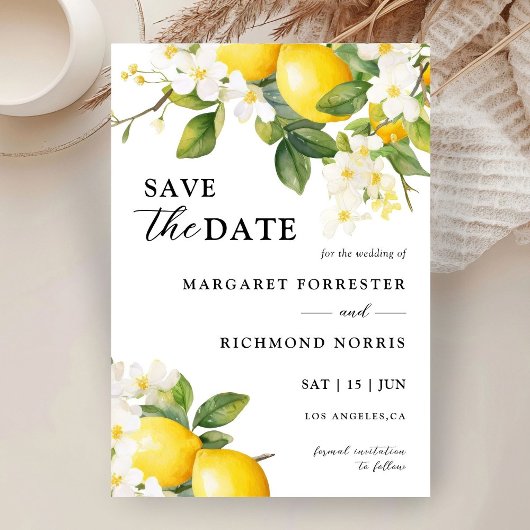 Invitation Elégant Mariage De Citron Méditerranéen Enregistre