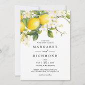 Invitation Élégant Mariage de citron méditerranéen moderne (Devant)