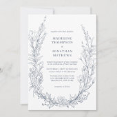 Invitation Élégant Mariage de code QR Azure Ivory Floral Wrea (Devant)