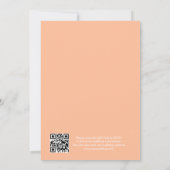 Invitation Élégant Mariage de code QR blanc Peach Calligraphy (Dos)