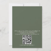 Invitation Élégant mariage de code QR de branche de pin rusti (Dos)