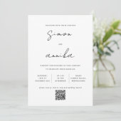 Invitation Élégant Mariage de code QR de police d'écriture mo (Debout devant)