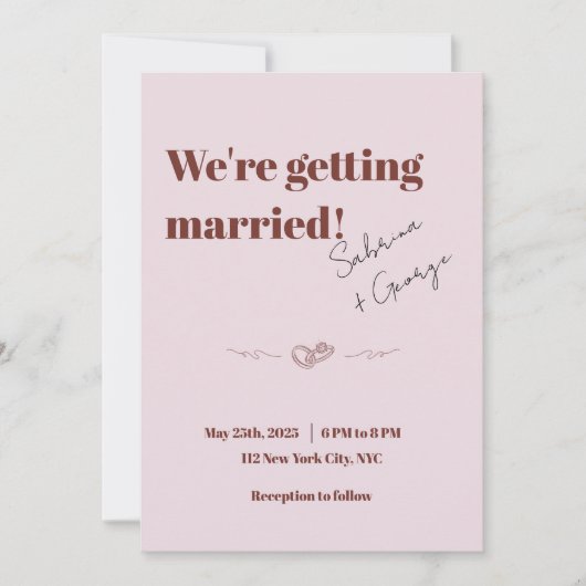 Invitation Élégant Mariage de code QR manuscrit moderne (Devant)