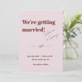 Invitation Élégant Mariage de code QR manuscrit moderne (Debout devant)