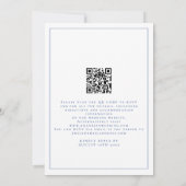 Invitation Élégant Mariage de code QR Script bleu (Dos)