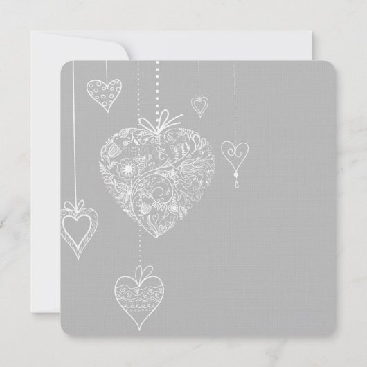 Invitation Élégant Mariage de coeur (Dos)