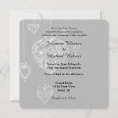 Invitation Élégant Mariage de coeur (Devant)