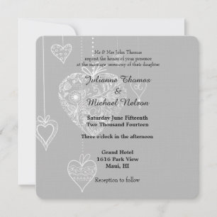 Invitation Élégant Mariage de coeur