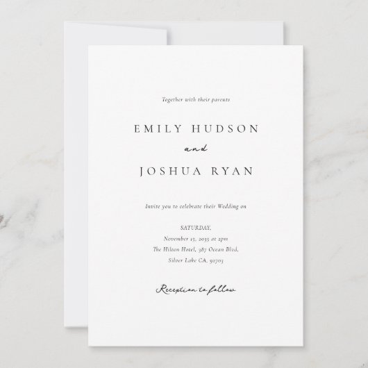 Invitation Élégant Mariage de collection de photos de script (Devant)