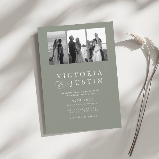 Invitation Élégant Mariage de collection photo moderne