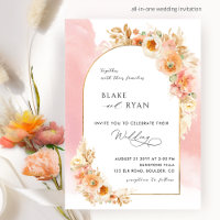 Élégant Mariage de corail rose pâle à l'arc floral