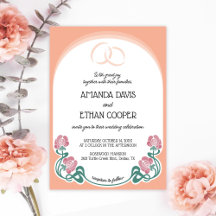 Élégant Mariage de couleur Art Nouveau Peach