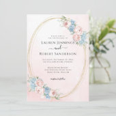 Invitation Elégant Mariage de couleur rose (Debout devant)