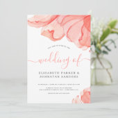 Invitation Elégant mariage de couleur rose vif moderne (Debout devant)